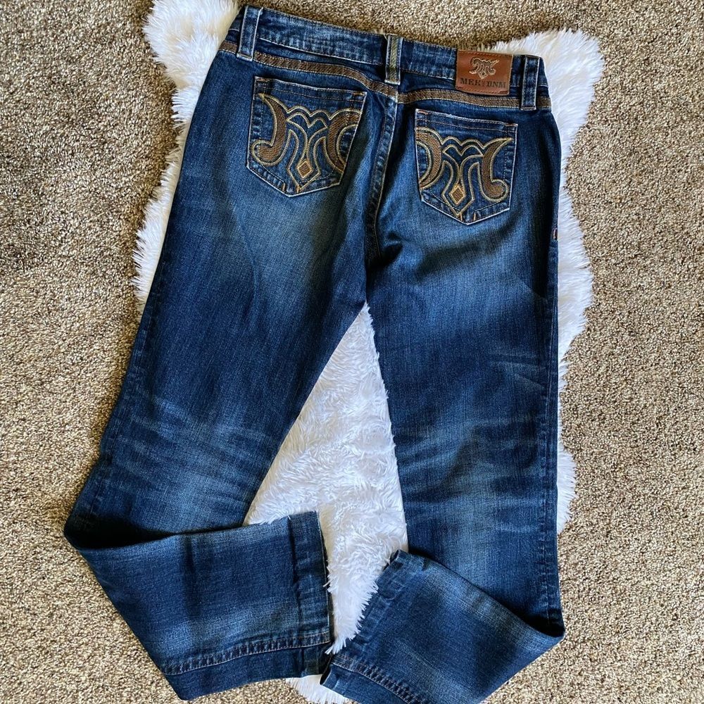 MEK DNM Niort‎ Straight Jeans Mens Size 30 X 34 Blue HEMMED SHORTER